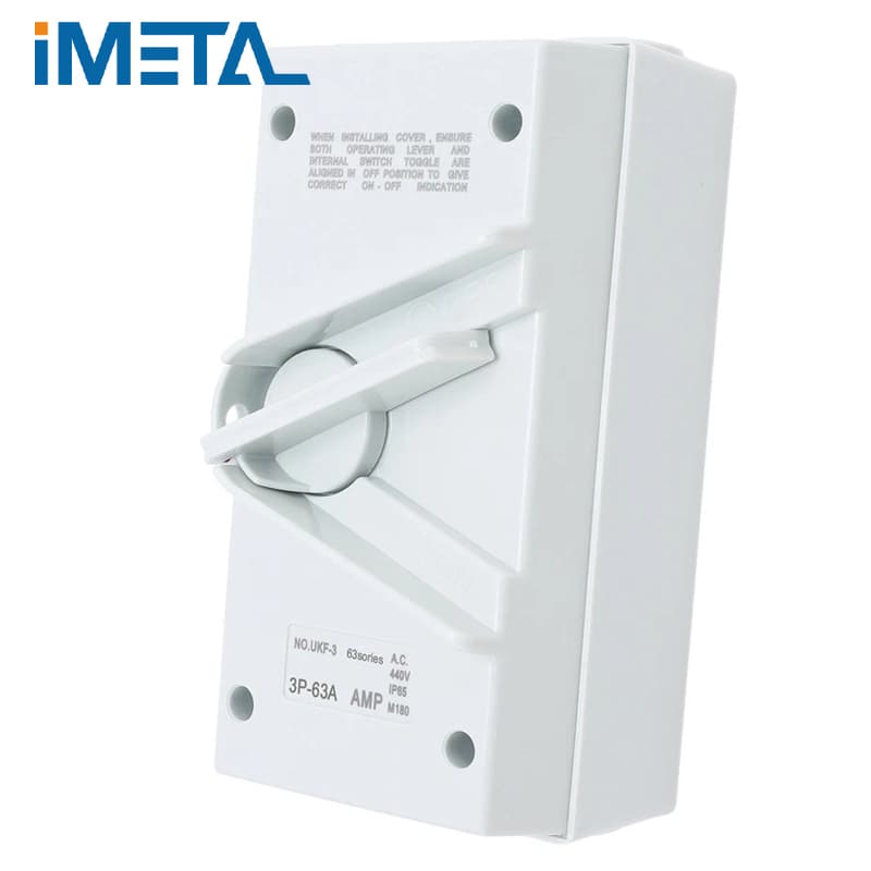 Air Conditioning Waterproof Safety 440V 20A 3 Pole Wall-Mounted Isolation Switch