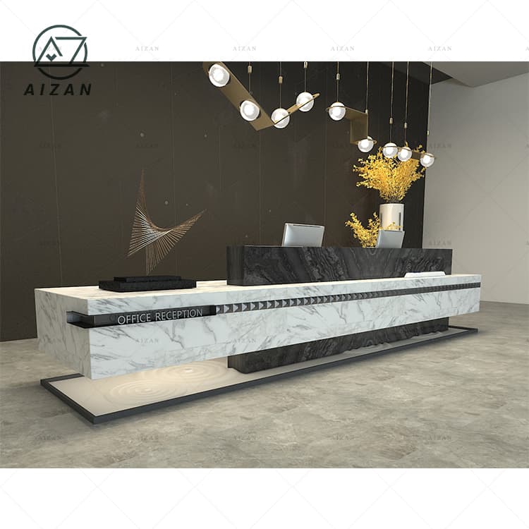 High Quality Marble Hotel Information Counter Corian Custom Furniture Hotel Lobby Resort Check-in Counter