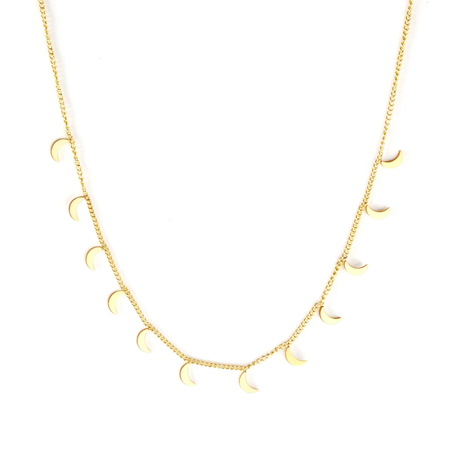 Ason Fashion Gold Plated Necklace jewelry Stainless Steel Moon Choker Necklace