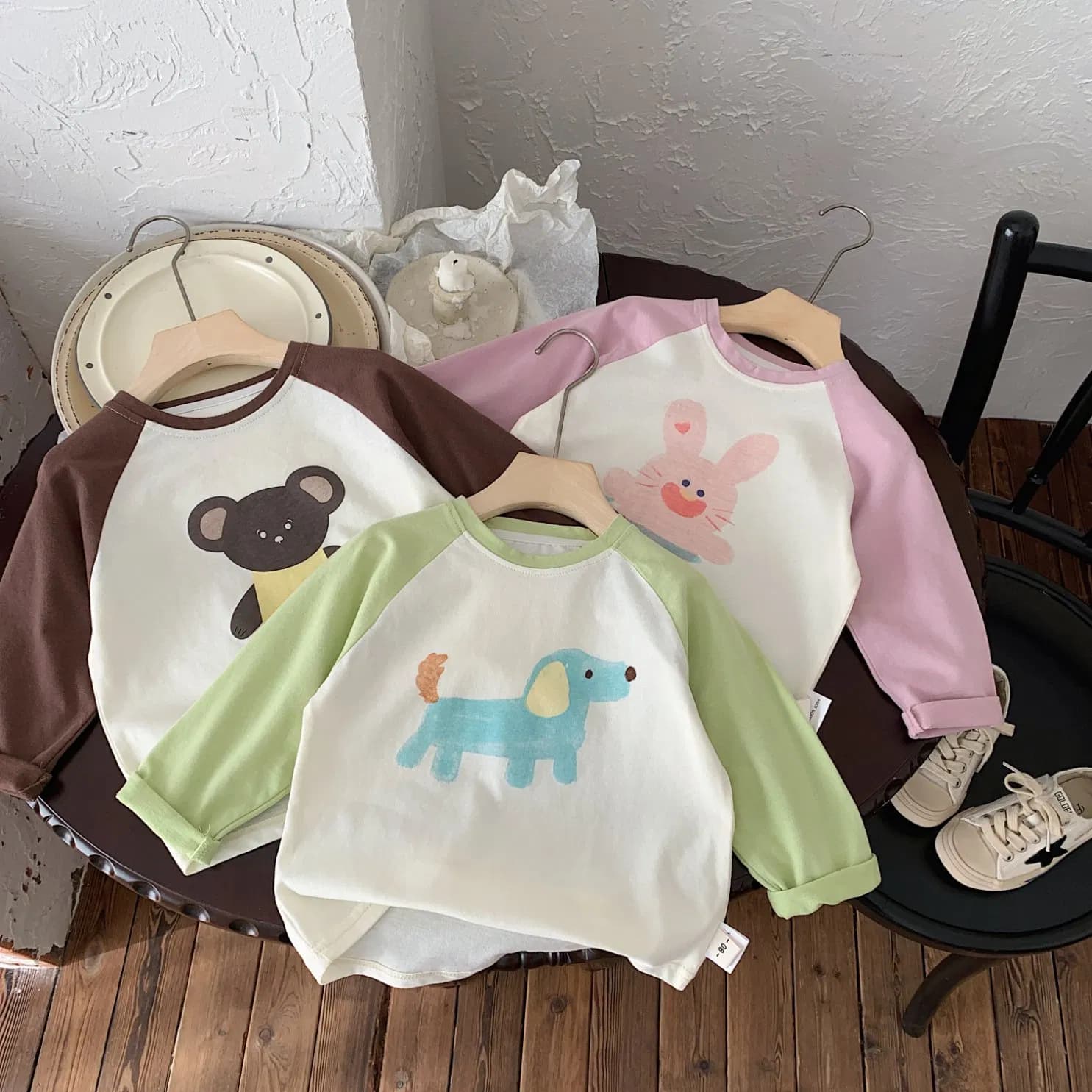 Boys Cartoon Print T-Shirt, Raglan Sleeve Autumn
