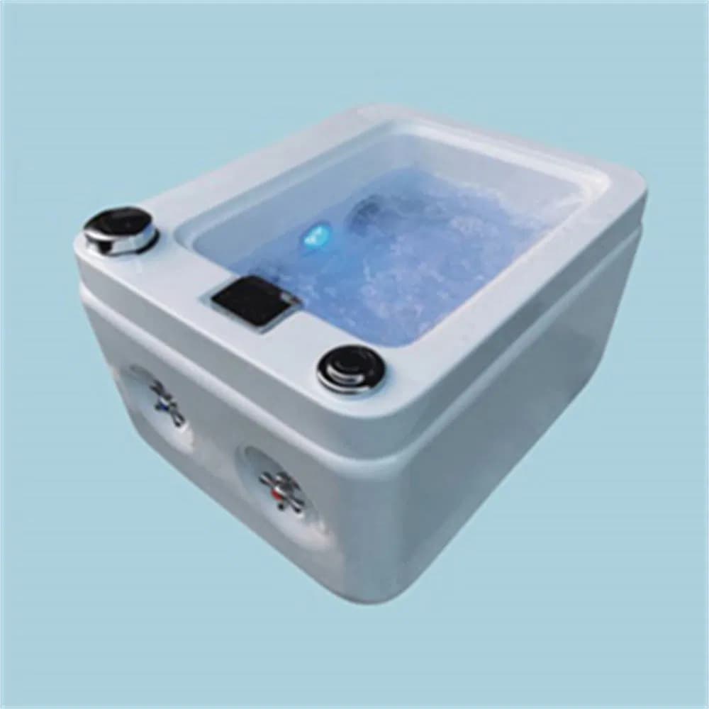 Modern Design Small Size Foot Massage Acrylic Tub Basin with LED Lighting