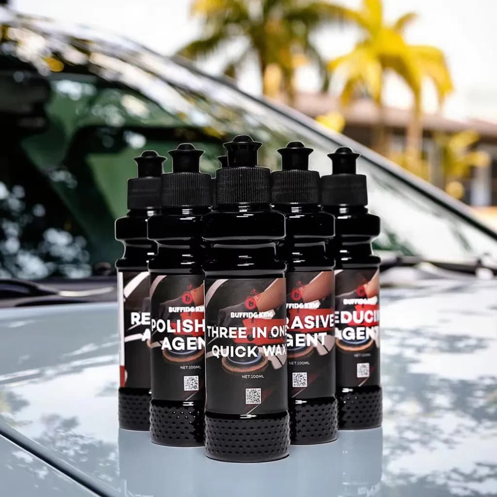 Three in One Quick Wax of Buffing King Car Polish 3in1 for Scratch Removal Coarse Medium and Fine Polishing for Waxing