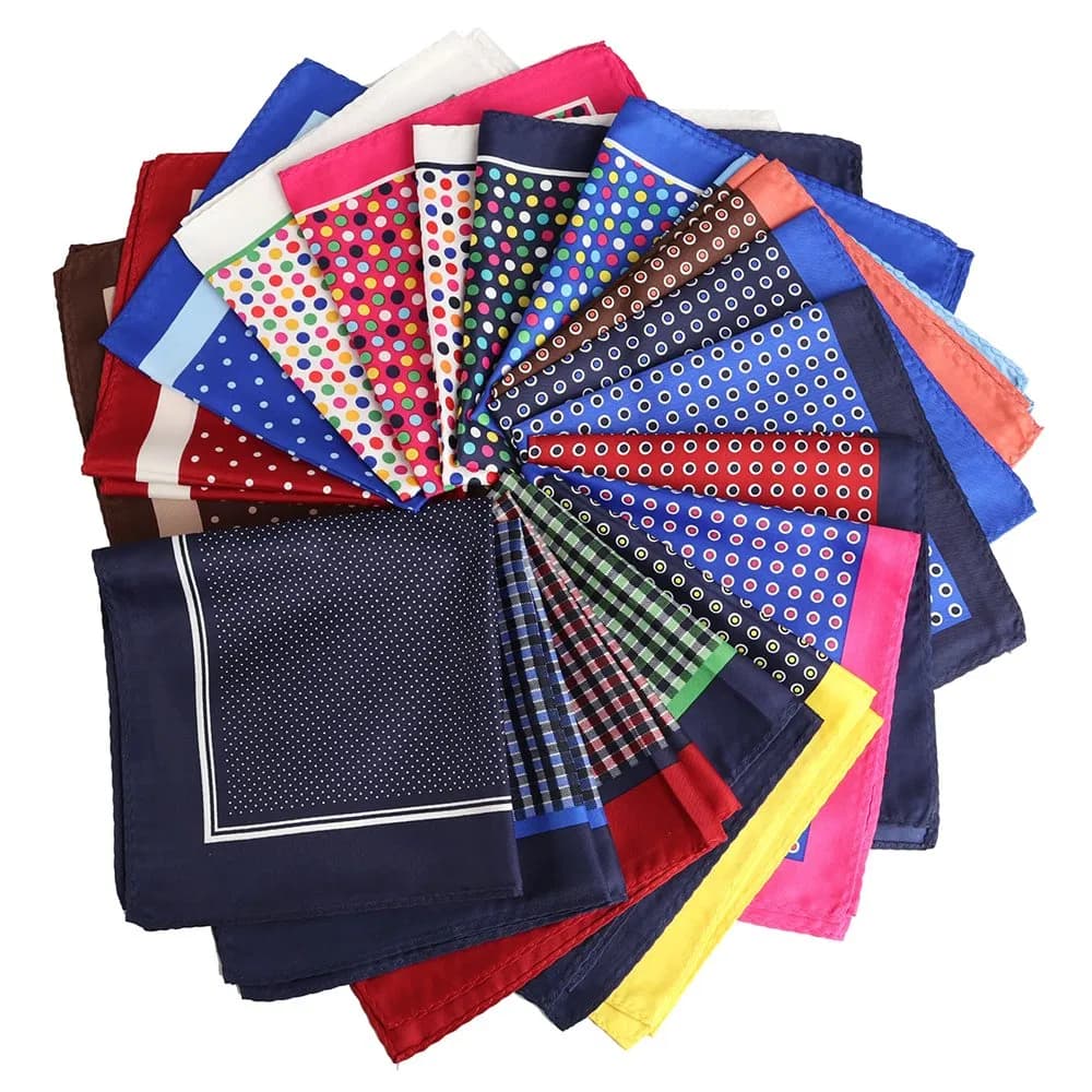 Free Shipping Bulk Sale Men Polyester Paisely Pocket Square Handkerchief
