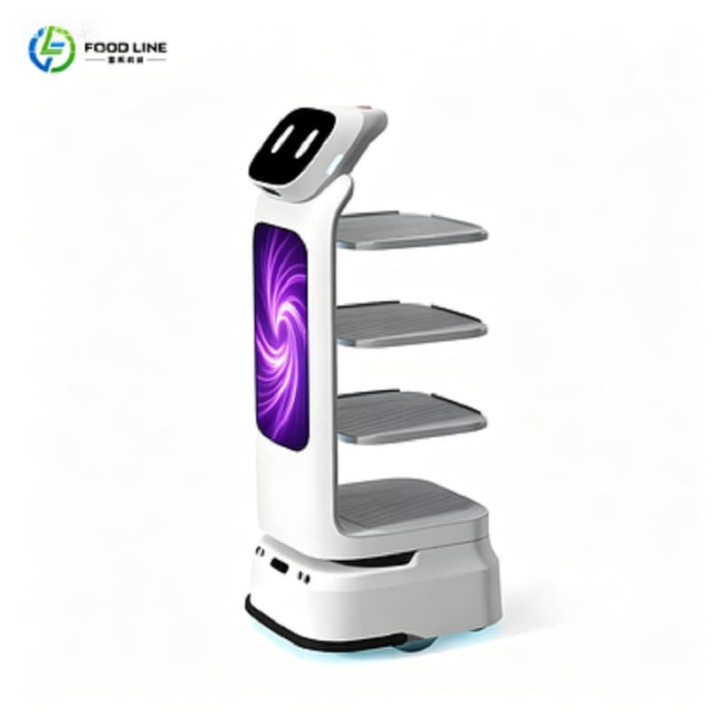 Smart Multi-Functional Food Delivery Robot for Greeting Guiding and Delivery