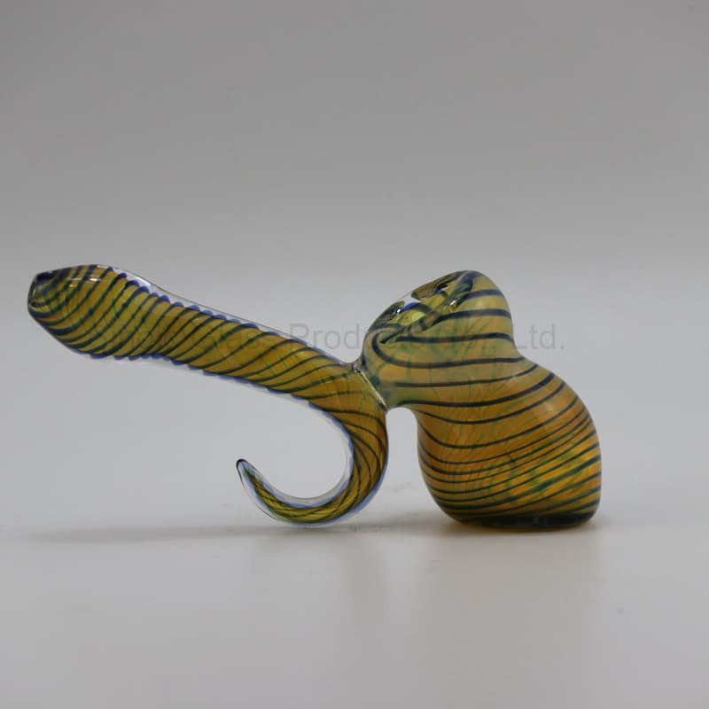 Durable Thick Borosilicate Glass Hand Pipe Amber Yellow Glass Small Bubbler