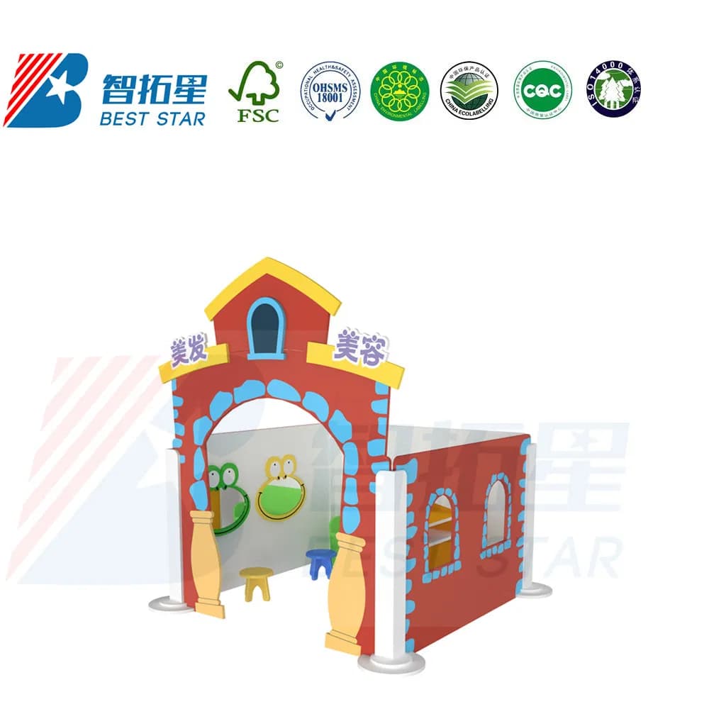 Kids Nursery School Dramatic Play, Kindergarten Preschoo Indoor Playground Children Role-Play Workstation, Playing Furniture-Beauty Club