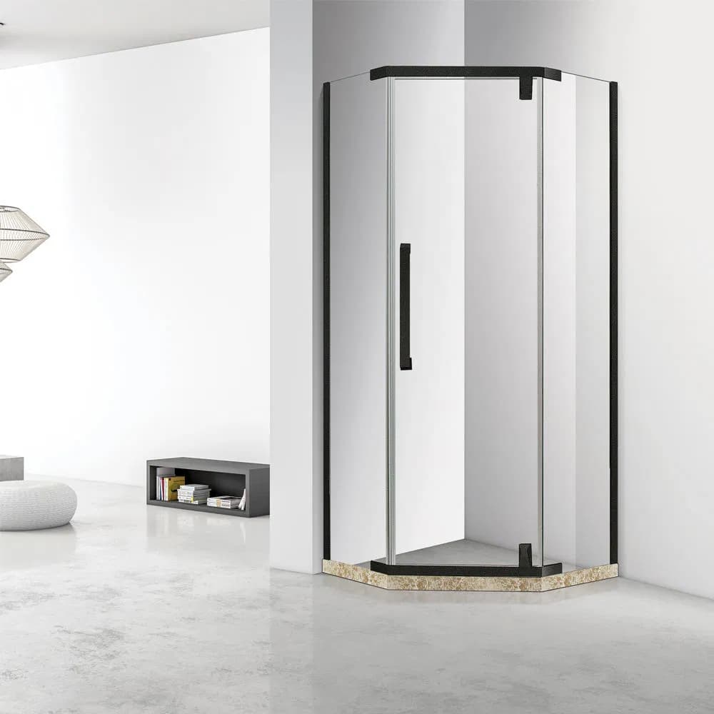 Diamond Shape Custom Made Tempered Glass Bathroom Shower Screen Doors Design