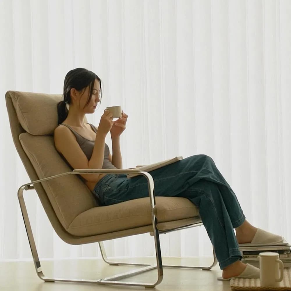 Velvet Fabric Living Room Chairs with Ottoman Lounge Chair Sofa
