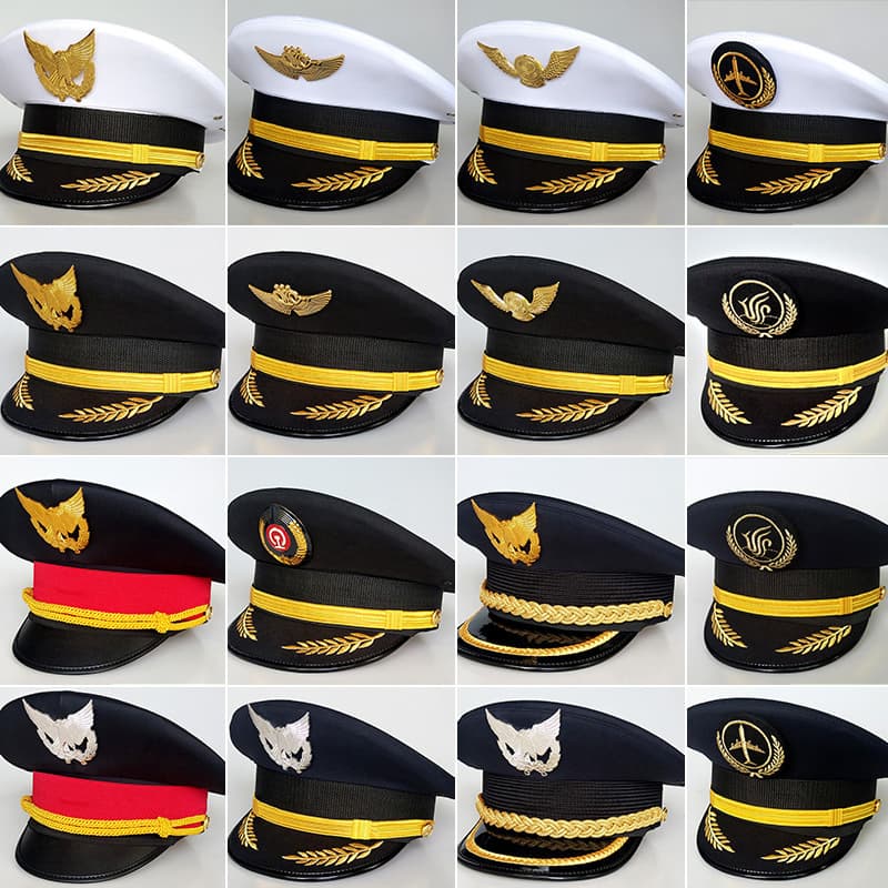 Premium Pilot Captain Hat Wholesale Aviation Uniform Caps for Cosplay Professional Use