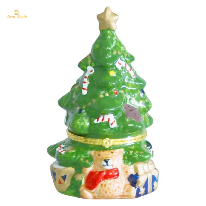 Charming Ceramic Christmas Tree Jewelry Box for Storage