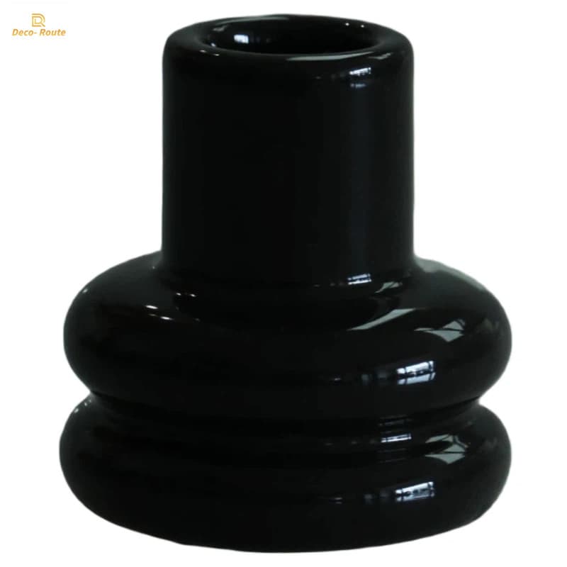 Elegant Ceramic Candlestick with Smooth Glazed Finish for Home Decor