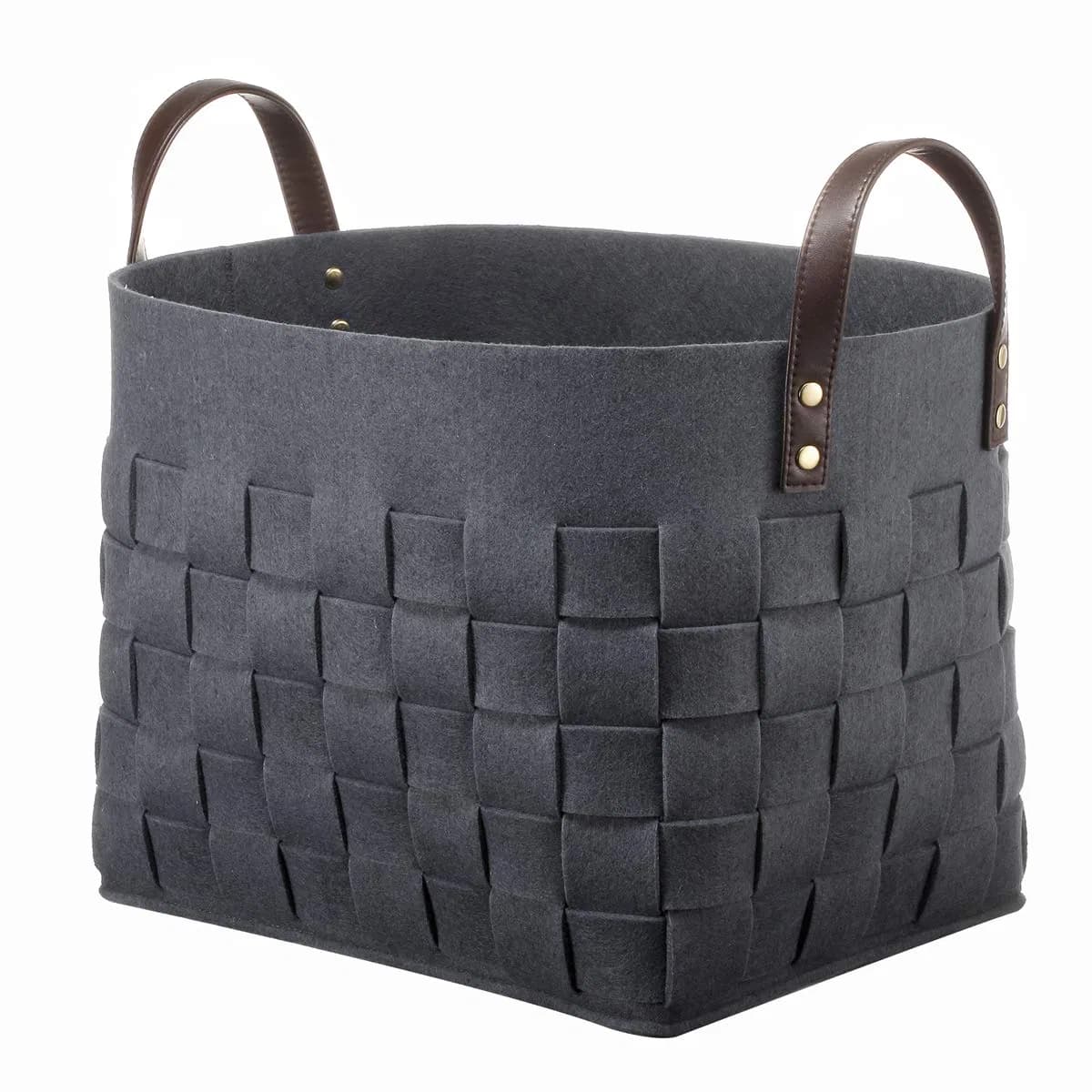 Storage Basket Closet Organiser with Leather Handles