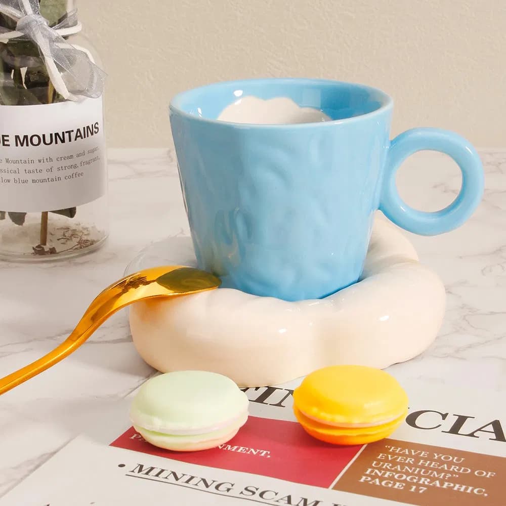 Wholesale Porcelain Coffee Tea Cups and Saucers Set Ins Ceramic Mugs with Coaster
