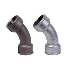 Fluid Tech Malleable Iron Fitting 45 Degree Female Longsweep Bends