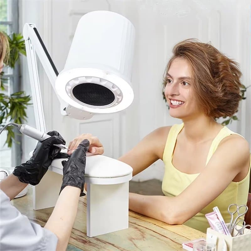 Professional Manicure Salon Overhead Vacuum Extractor Reuseable Filters Nail Art Dust Collector