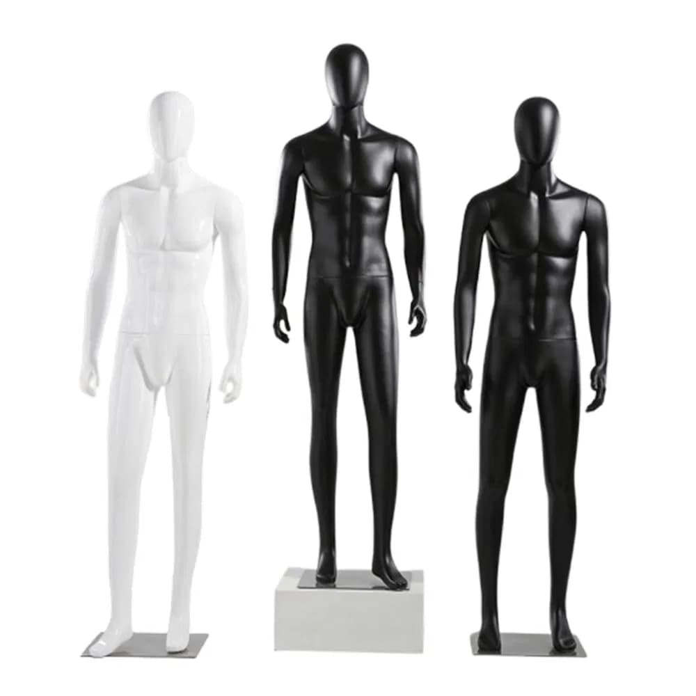 Fashionable Unbreakable Full-Body Mannequin in Matt/Glossy Black/White Made of Fiberglass/PP/PE/ABS with Square/Round Base for Male/Female Garment Display