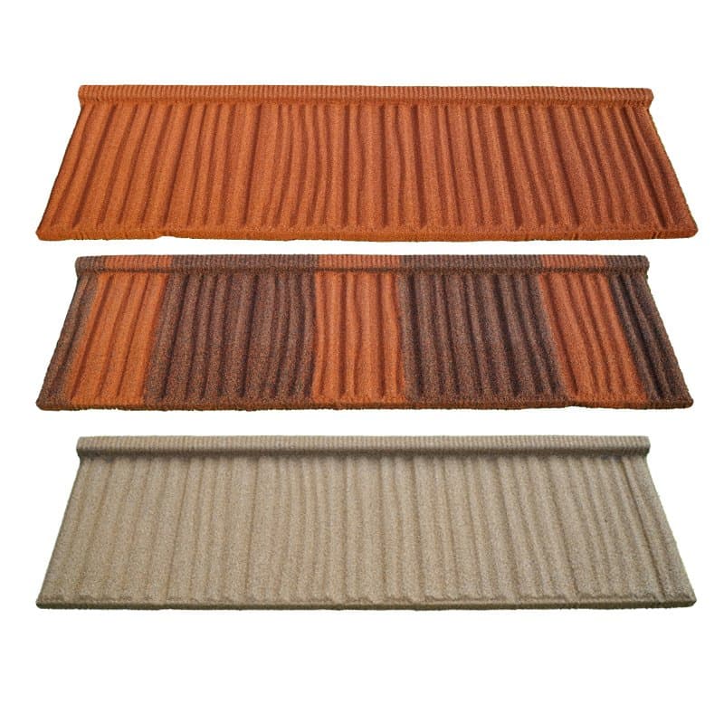 Modern Design Bond Tile Metal Roofing Tiles Sample 0.3mm 0.4mm 0.5mm Aluzinc Steel Sheets with Heat Resistant Stone Chips Coated