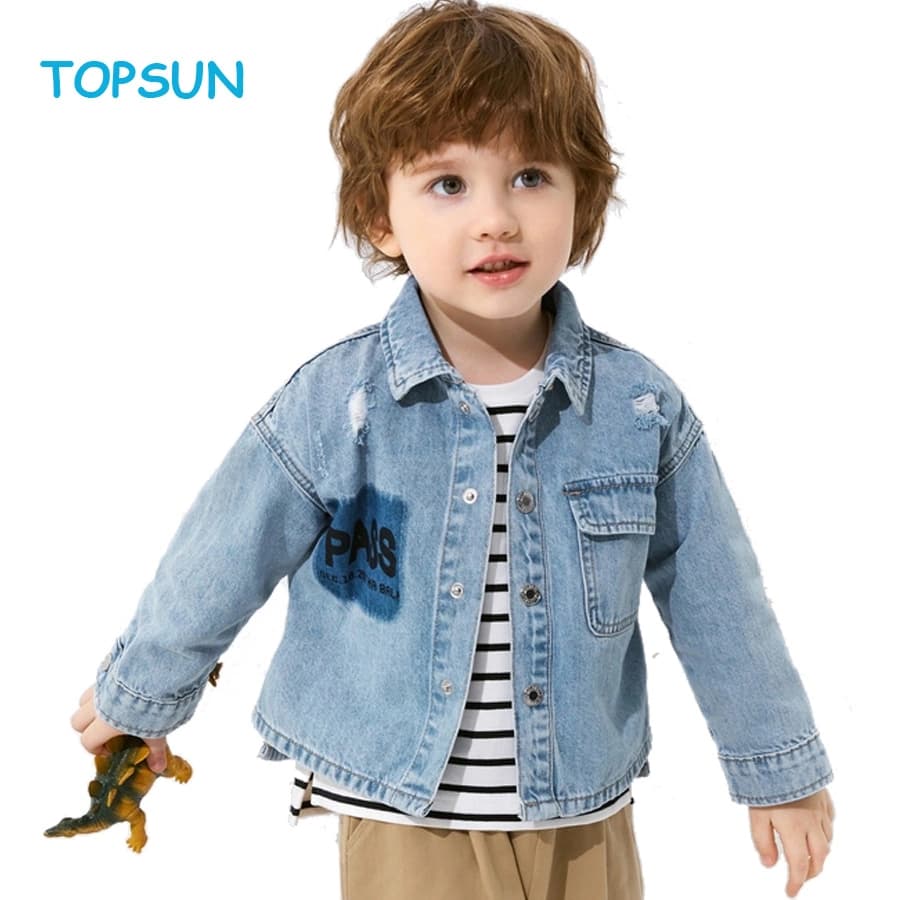 Denim Jacket for Boys Fashion Coats Children Clothing Autumn Girls Clothes Outerwear White Jean Jackets Coat