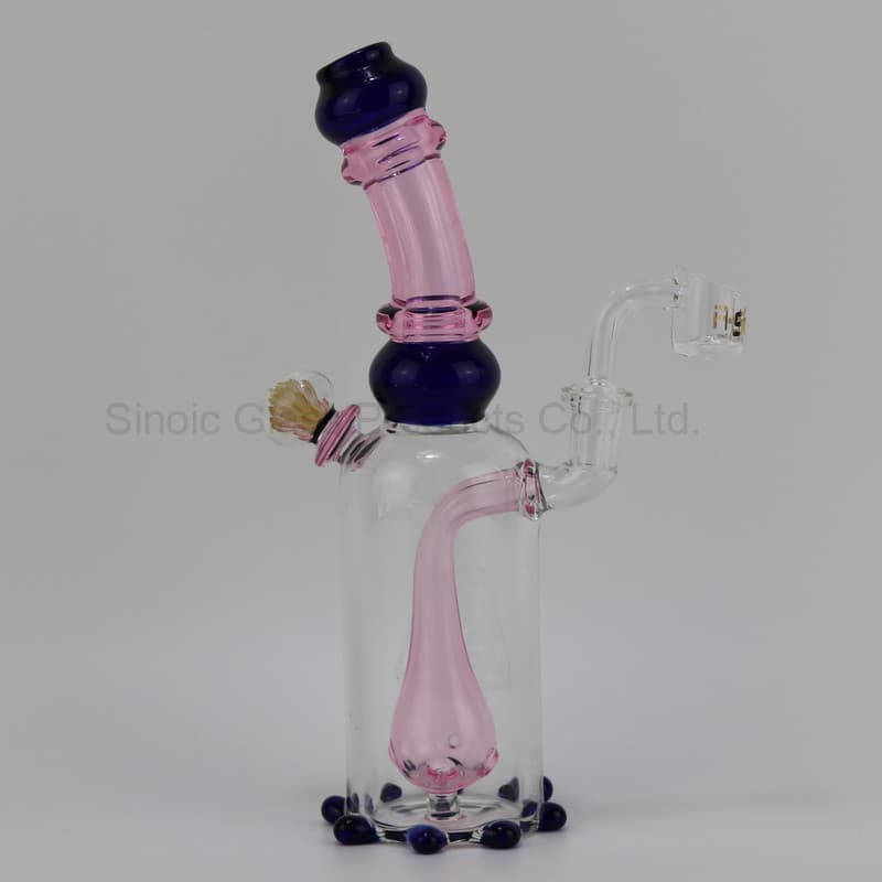 Stable Handy Unique Design Smoothly Hits Pink Glass DAB Rig for Flowers and Concentrates
