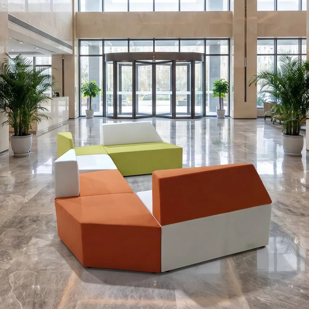 Modern Modular Sectional Sofa Commercial Office Lounge Sofa for Hotel Lobby Waiting Area Furniture Hospitality Sofa Luxury Reception Lounge Seating Couch