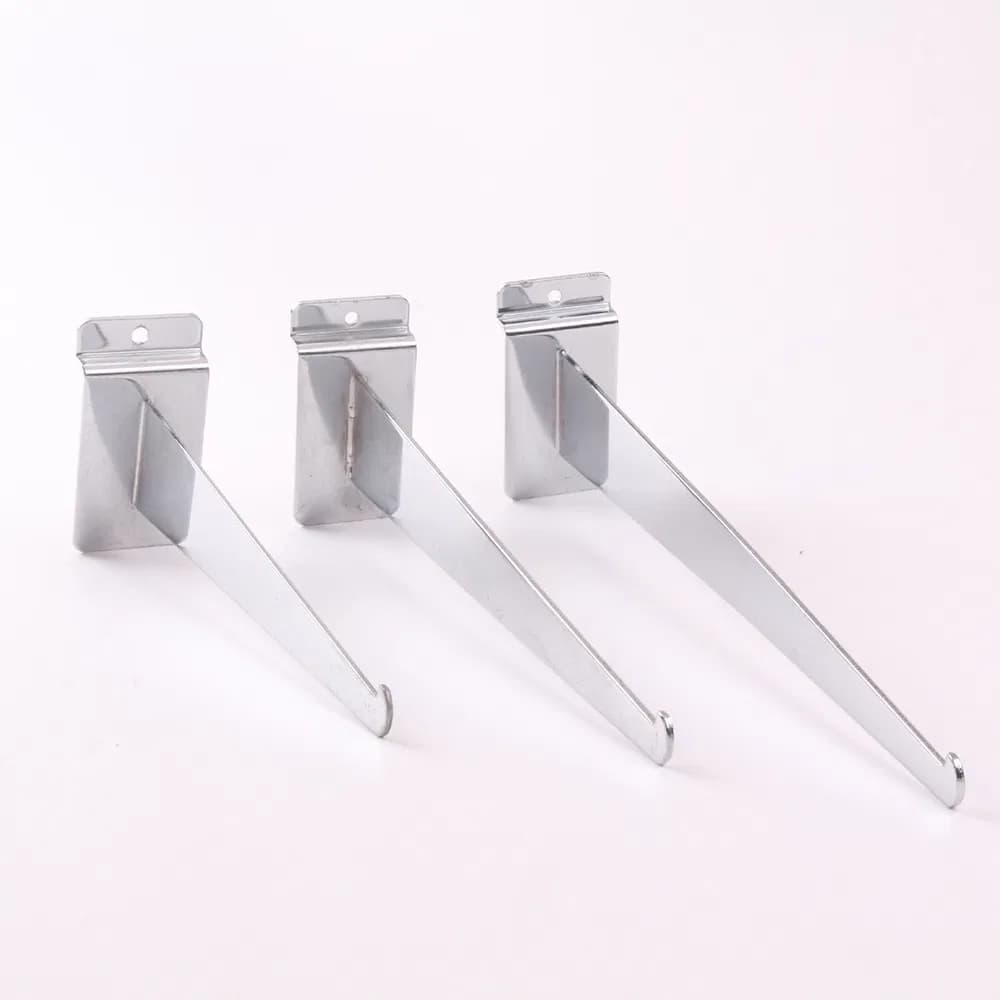 Hot Selling Retail Slatwall Hook in Silver/Black/White/Gold Made of Iron/Chrome Plating for Display Store Items and Support Glass/Wooden Boards