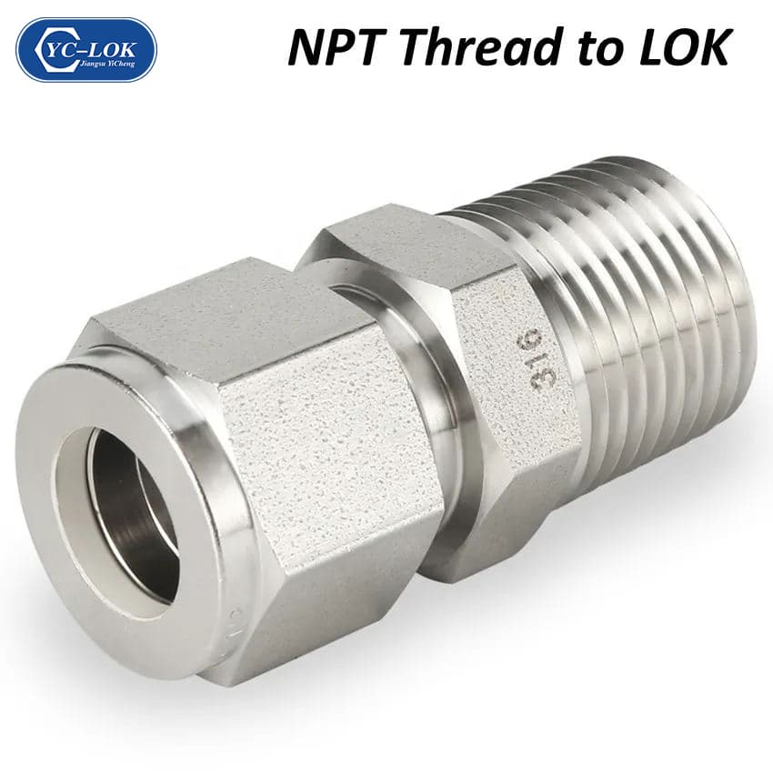 connector Macho De Acero Inoxidable Tratado Tubo Adaptador Mé Trico Pulgadas Sustituir Swagelok