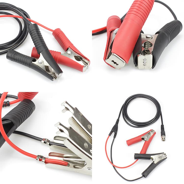 16AWG Emergency Battery Jump Cable Alligator Clips to 2.1X5.5mm Male Plug Quick Release Cable Cord