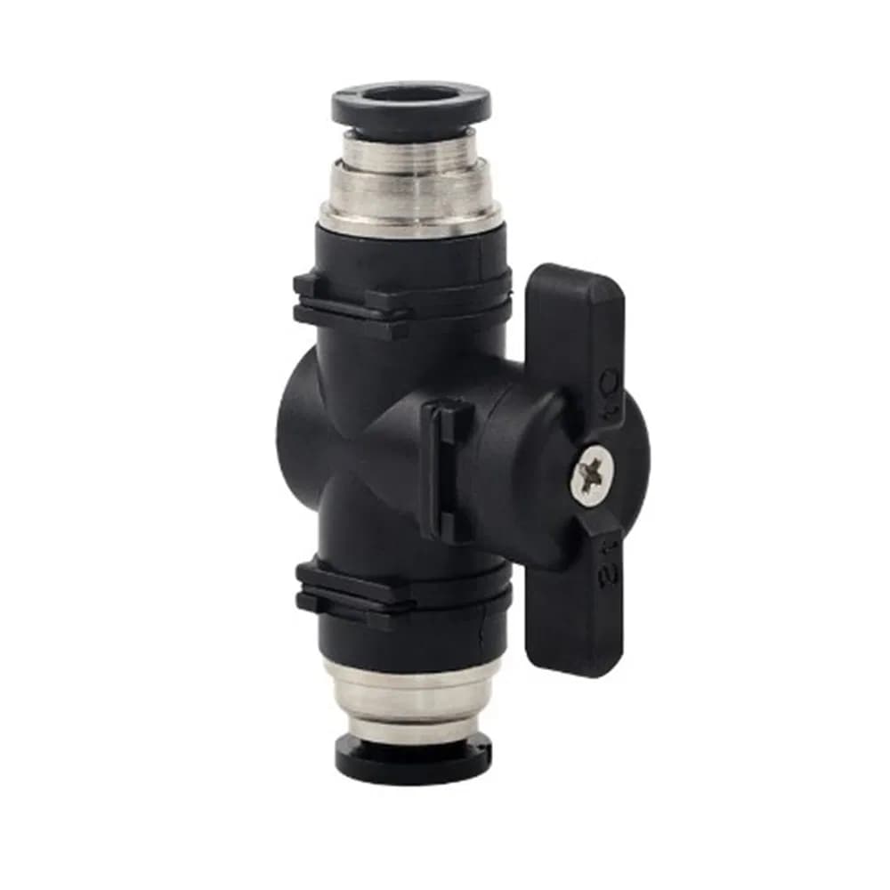 Buc 4-12mm Pneumatic Parts Plastic Black Hand Control Switch Valve Air Hose One Touch Fitting Quick Connector