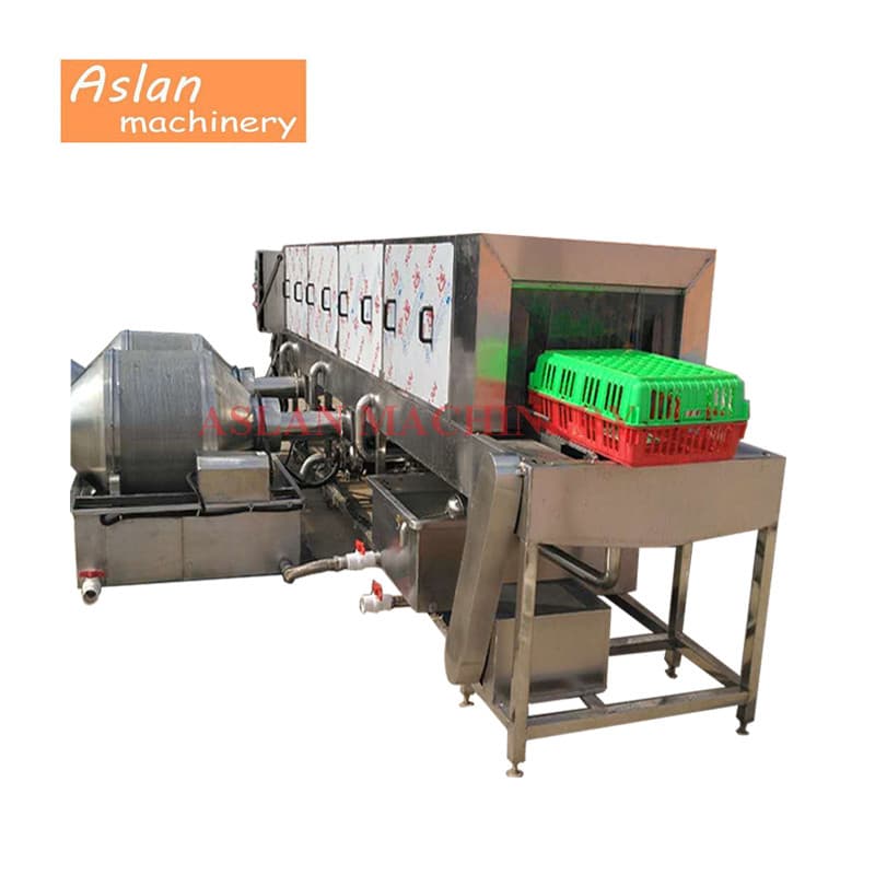 Automatic Chicken Crate Washer/Poultry Broilers Cages Washing Machine/Plastic Floor Slats Basket Cleaning Machine