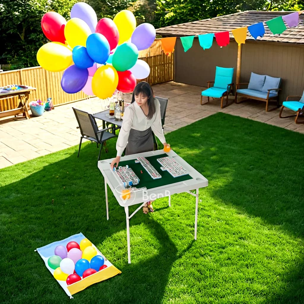 Versatile Folding Mahjong Table for Games and Social Gatherings