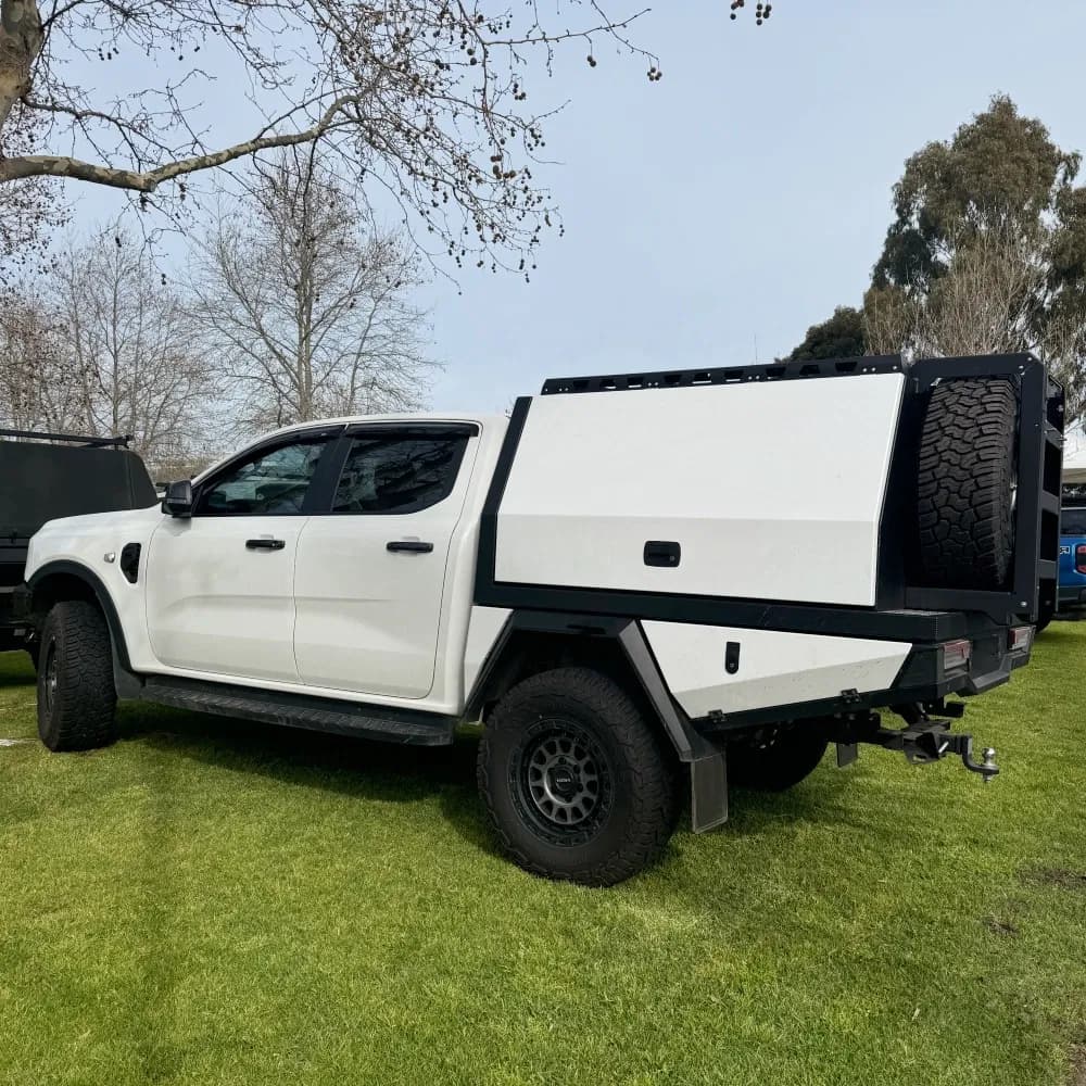 Ubox966 Waterproof Custom Aluminum Ute Box Canopy and Tray with Black and White Powder Coating