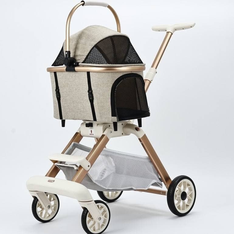 Comfortable Easy-Folding 3 in 1 Portable Pet Stroller for Dogs and Cats with Soft Cushion and Breathable Mesh Cover