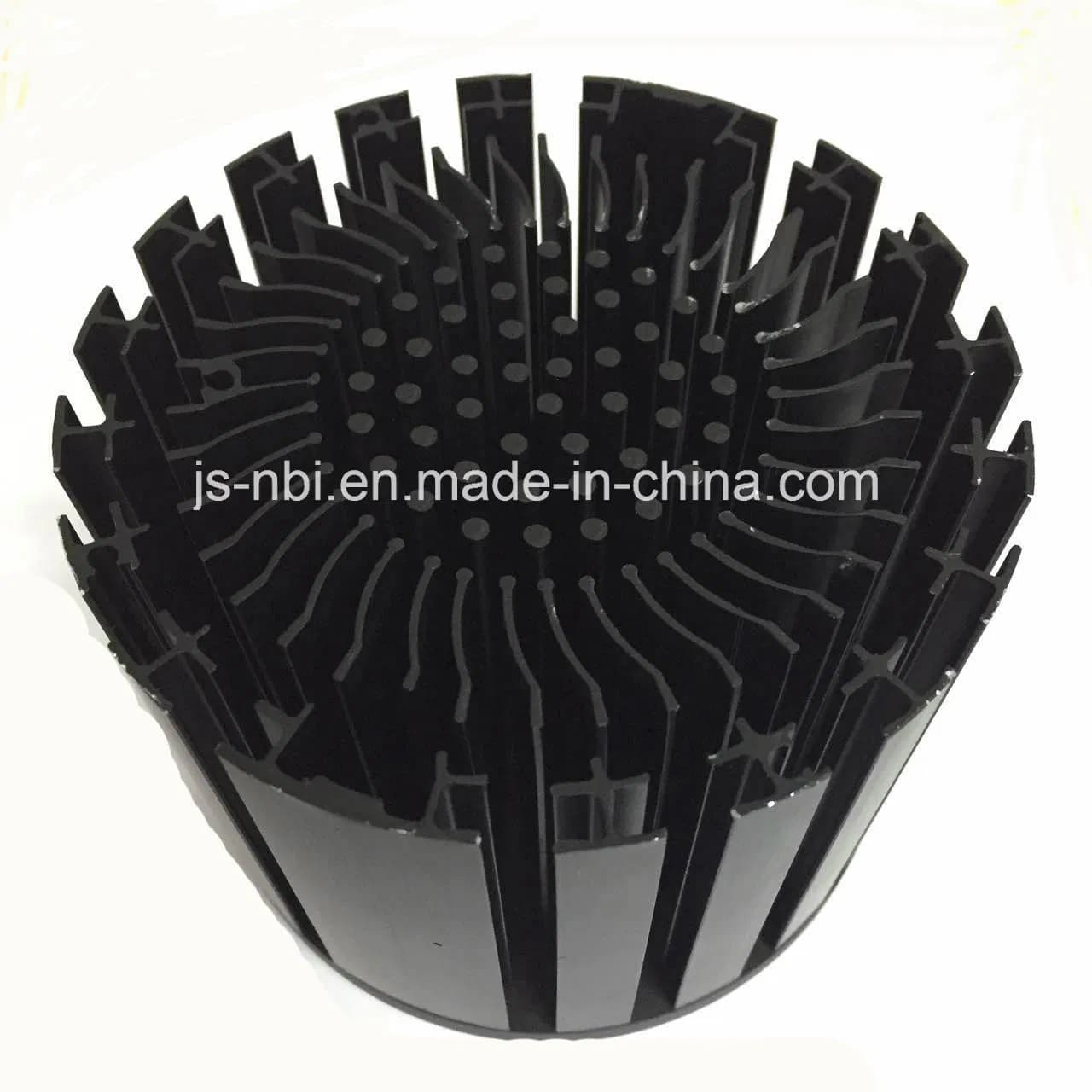 Black Anodized Custom-Made 1070 Aluminum Cold Forging Heat Sink for LED Light