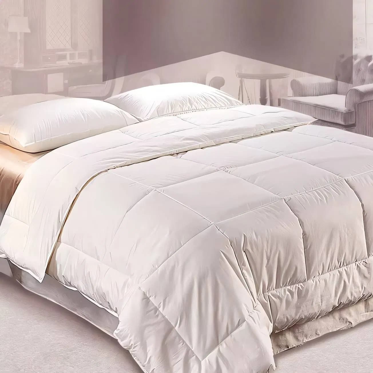 Luxury Bedding Set 100% Cotton White Quilt Duvets Down Bed Duvet Comforter King Queen Summer Quilts