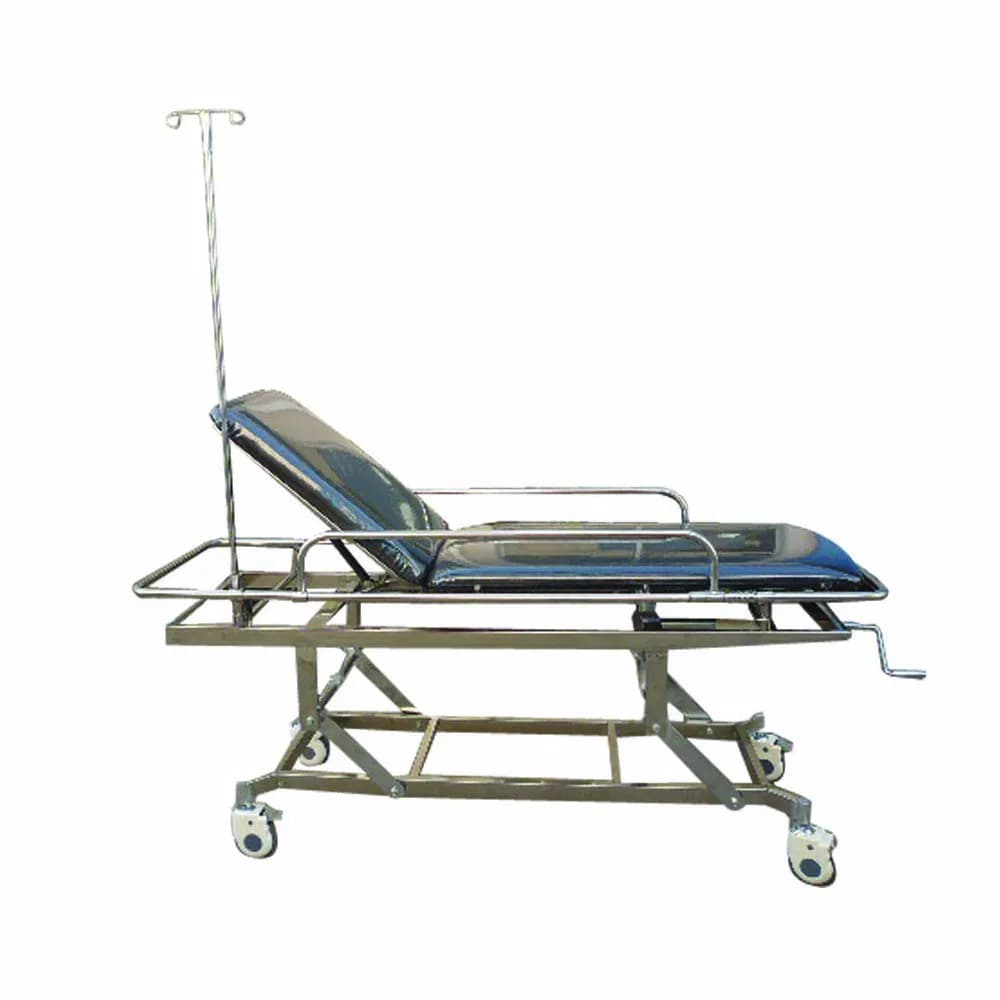 Hospital Furniture Stainless Steel Patient Height Adjustable Stretcher Trolley