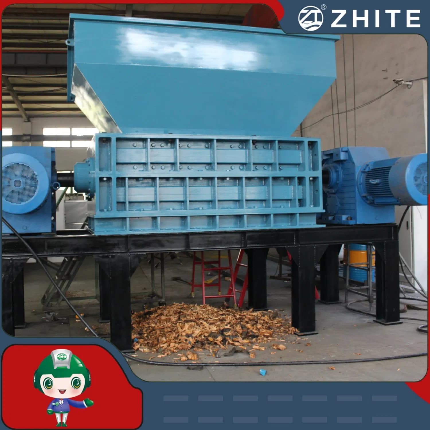 Factory Direct Plastic/Tyre/Scrap Metal Shredder Solid Waste/Wood/Mattress Shredding Recycling Double Shaft Crusher