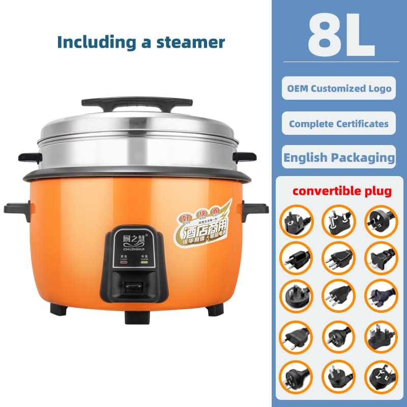 Wholesale High Quality Non Stick Pot Electric Rice Cooker with Steamer 8L