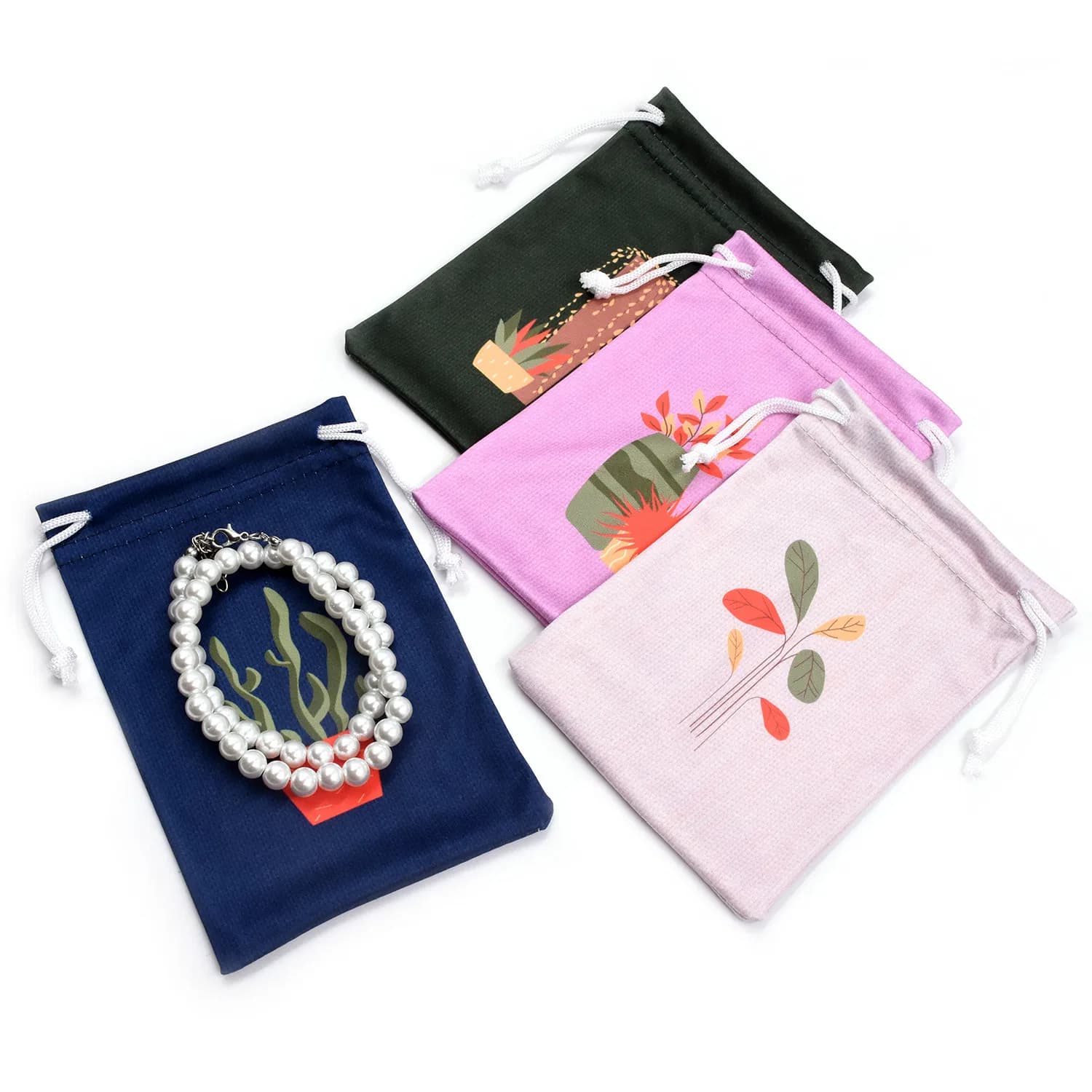 High Quality New Custom Dye Sublimation Printing Cotton Canvas Drawstring Bag Backpack String Storage Pouch