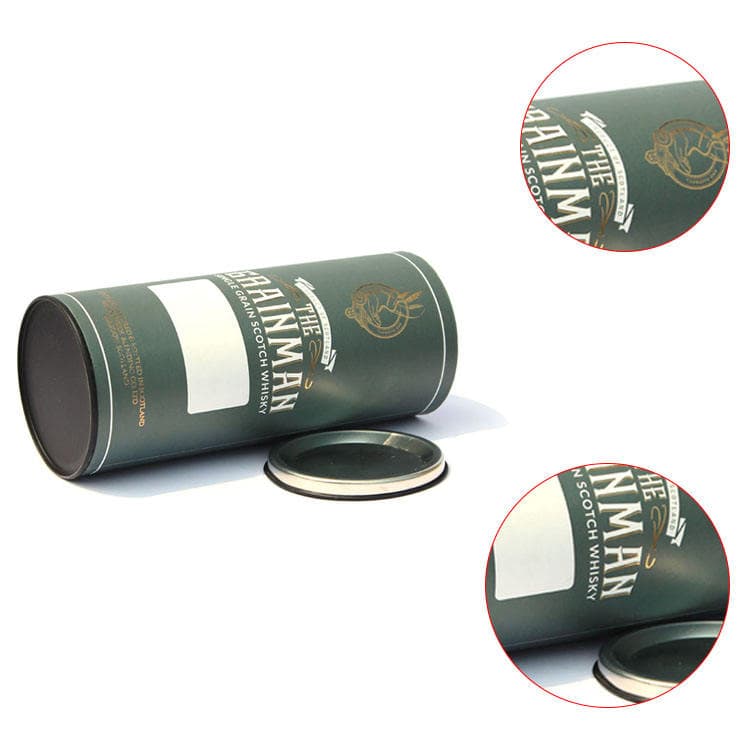 Eco-Friendly Tin Box Round Paper Food Packaging Tube with Tinplate Cover