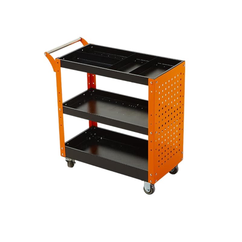 Professional Industrial Mobile Utility Storage Cart Heavy Duty Steel Rolling Commercial Trolley Three Layer Trolley
