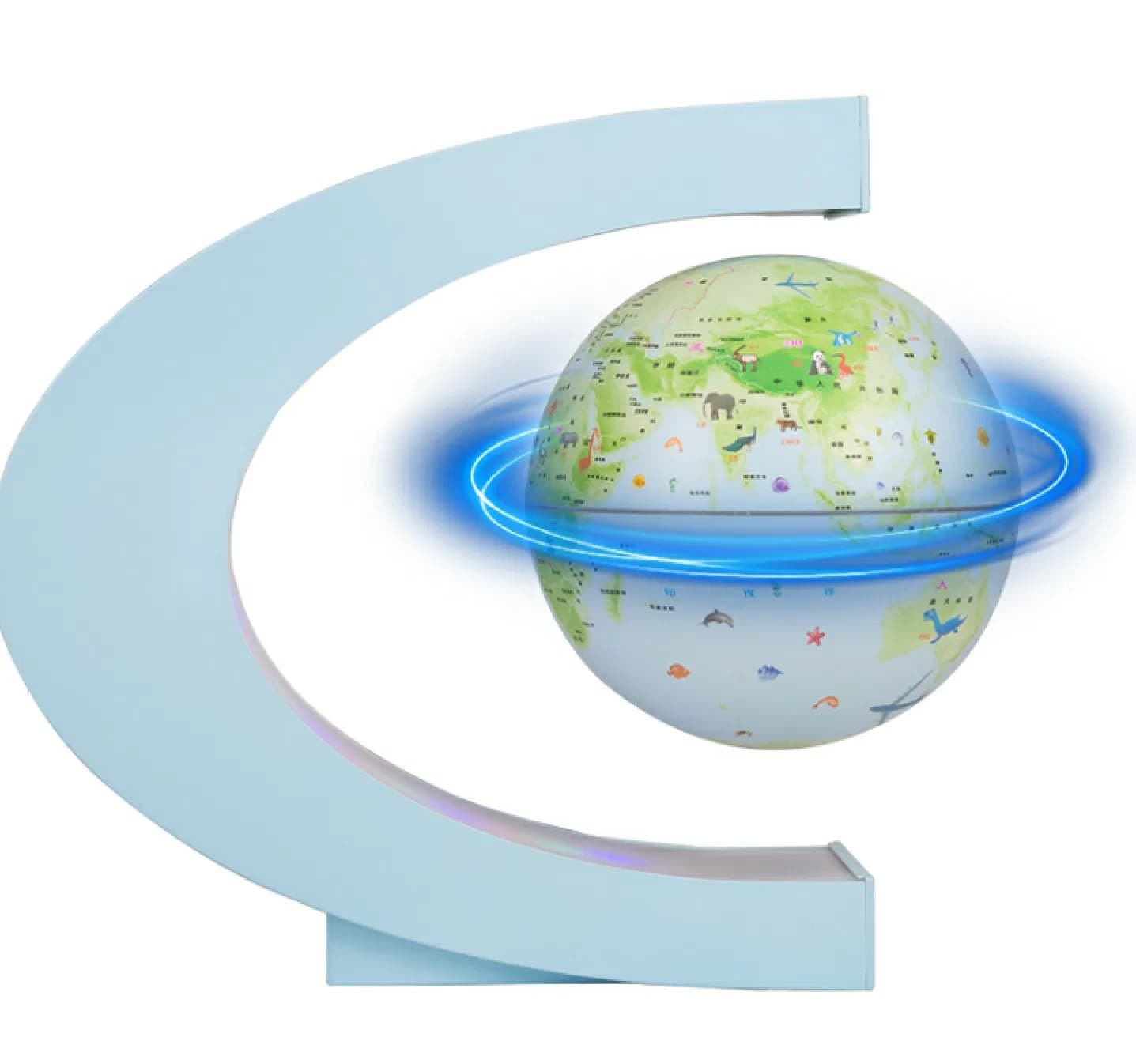 New 360 Rotating C Shape Magnetic Levitation Floating 6inch Globe Lamp with Bluetooth Speaker