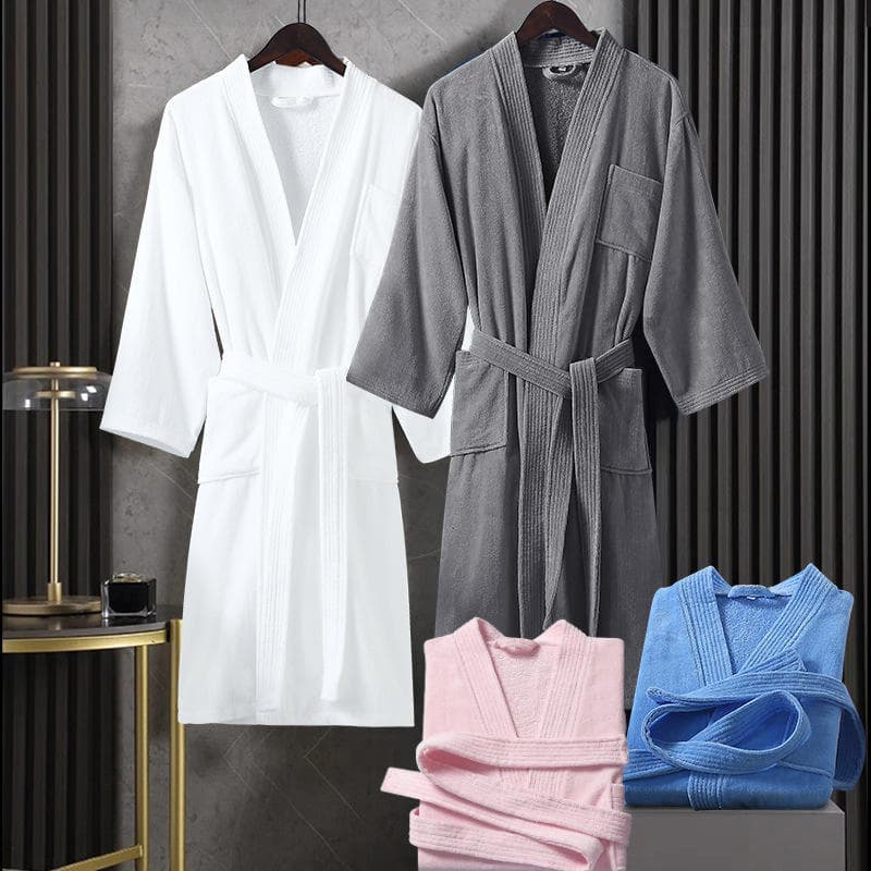 5 Star Luxury Hotel Custom Logo Wholesale Unisex Waffle Embroidered Bathrobe