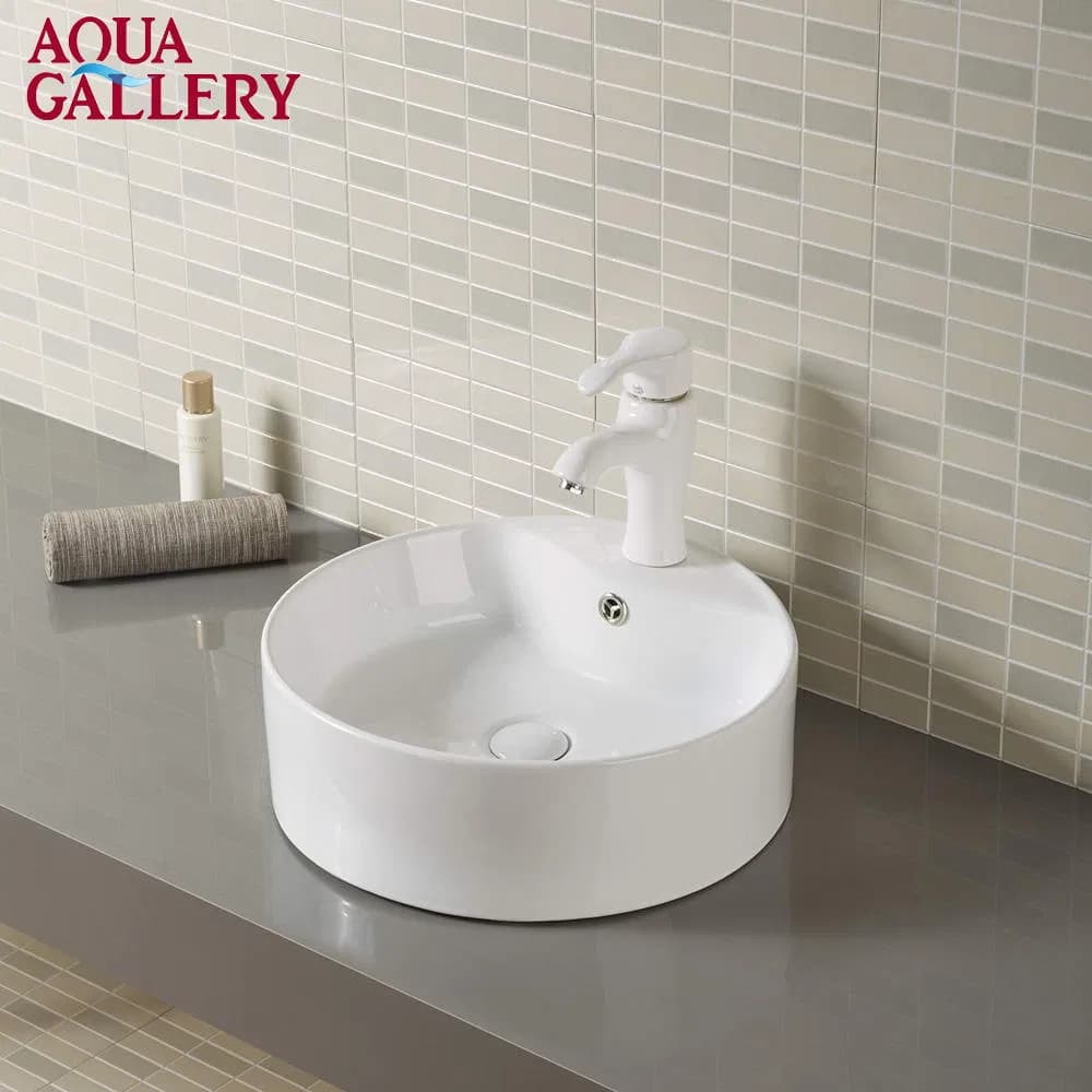 Hot Sale Round White Ceramic Art Countertop Modern Ceramic Wash Basin