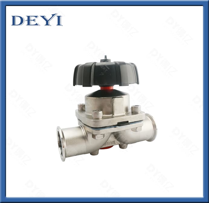 3/4" Stainless Steel Hygienic SS316L Two-Pass Diaphragm Valve Valvula De Diafragma De DOS Pasos Higienica SS316L De Acero Inoxidable