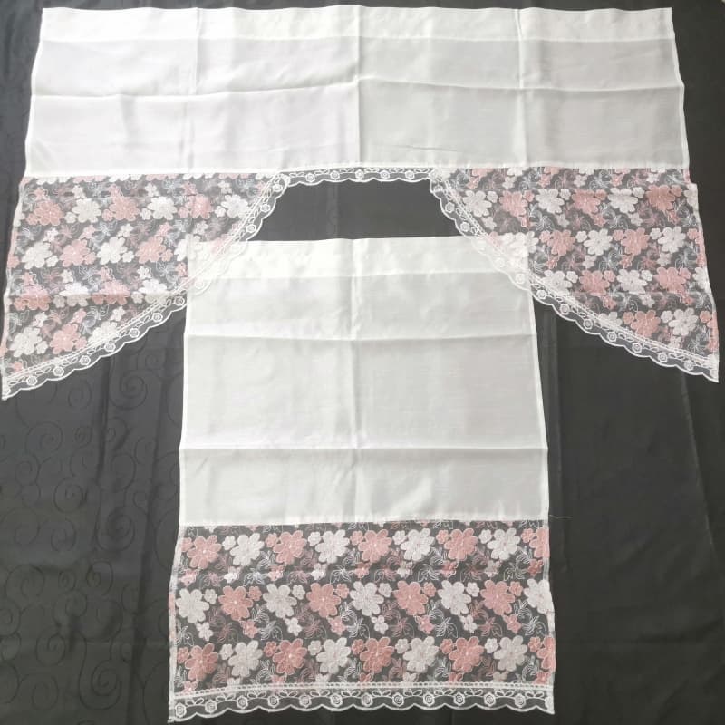 3 Pieces Digital Printing Swag Kitchen Curtain Valance and Tier Panels Set