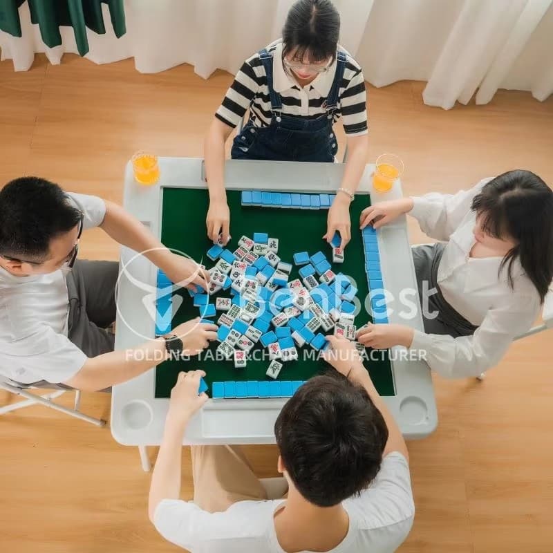 Versatile Folding Dining Table for Outdoor Mahjong and Domino Gatherings