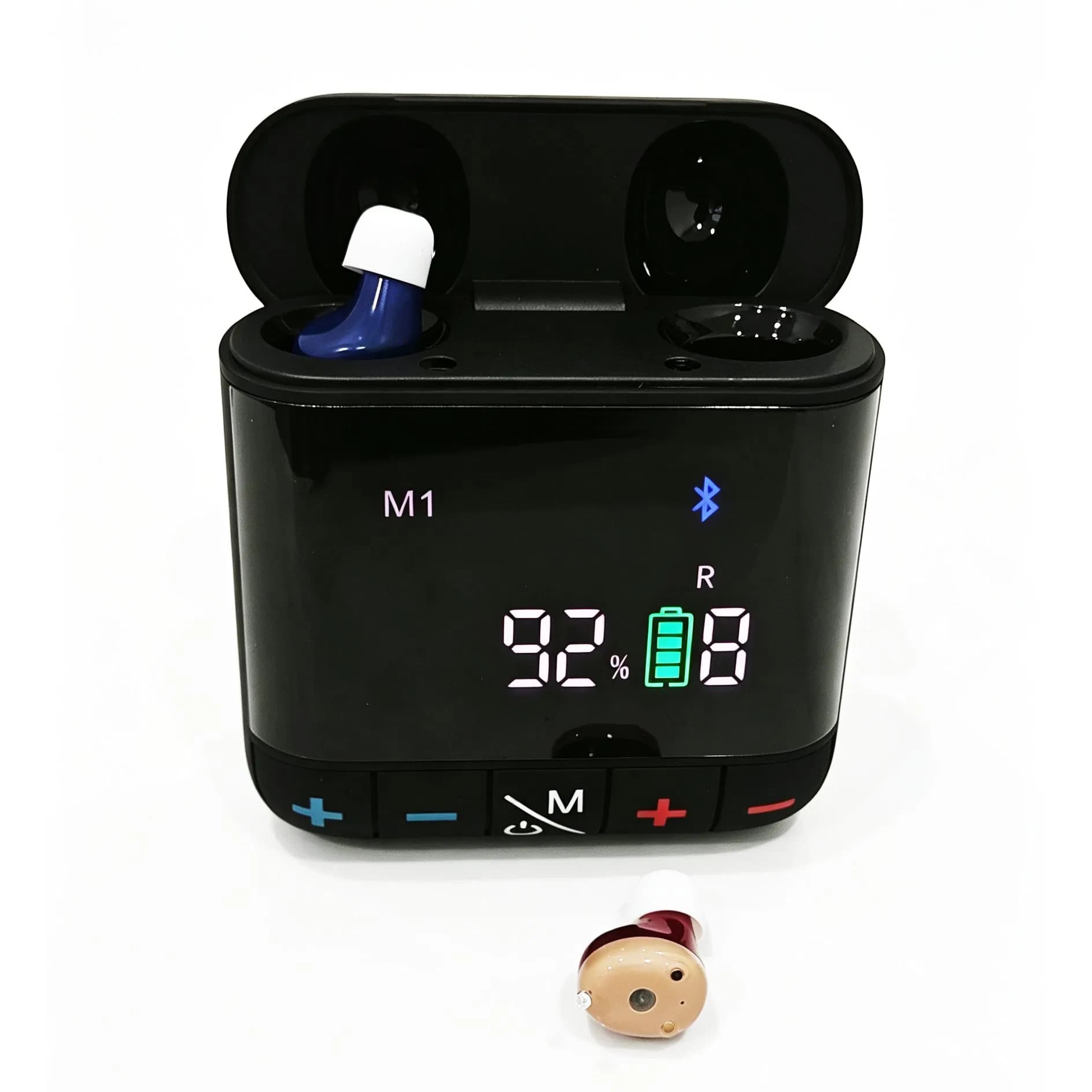 New Bluetooth Case Control Cic Ear Rechargeable Digital Hearing Aids 8 Tone and 4 Mode