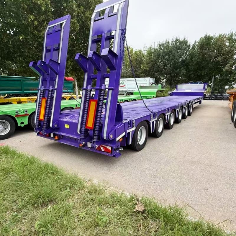 6 Axle 150 Ton Lowbed Semi Trailer for Excavator and Crane Transport