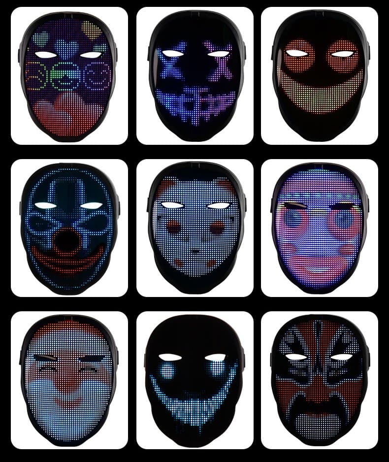 Cool Fortnite Glow Mask Scary Ball Dress up Prop LED Sky Fox Halloween Glow Mask DIY
