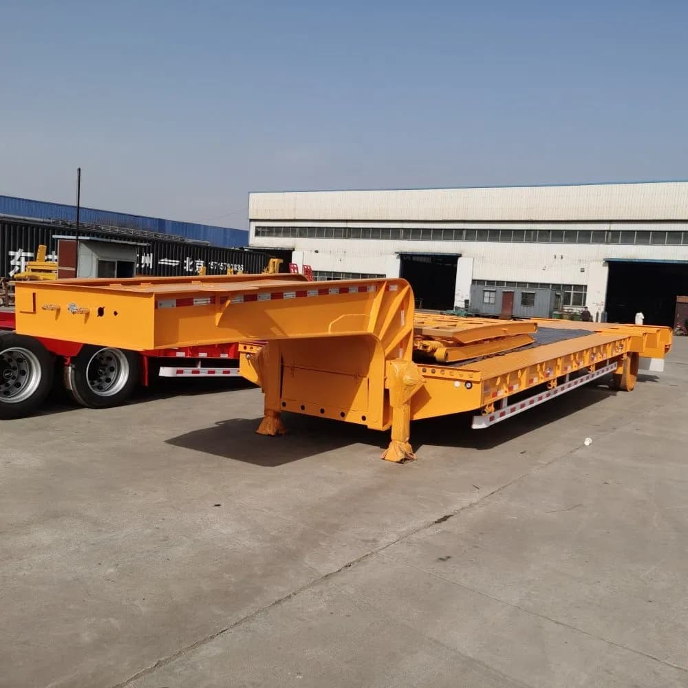 Factory Best Price 50/60/100 Ton Low Bed Semi Trailer for Construction Transport